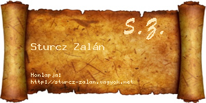Sturcz Zalán névjegykártya